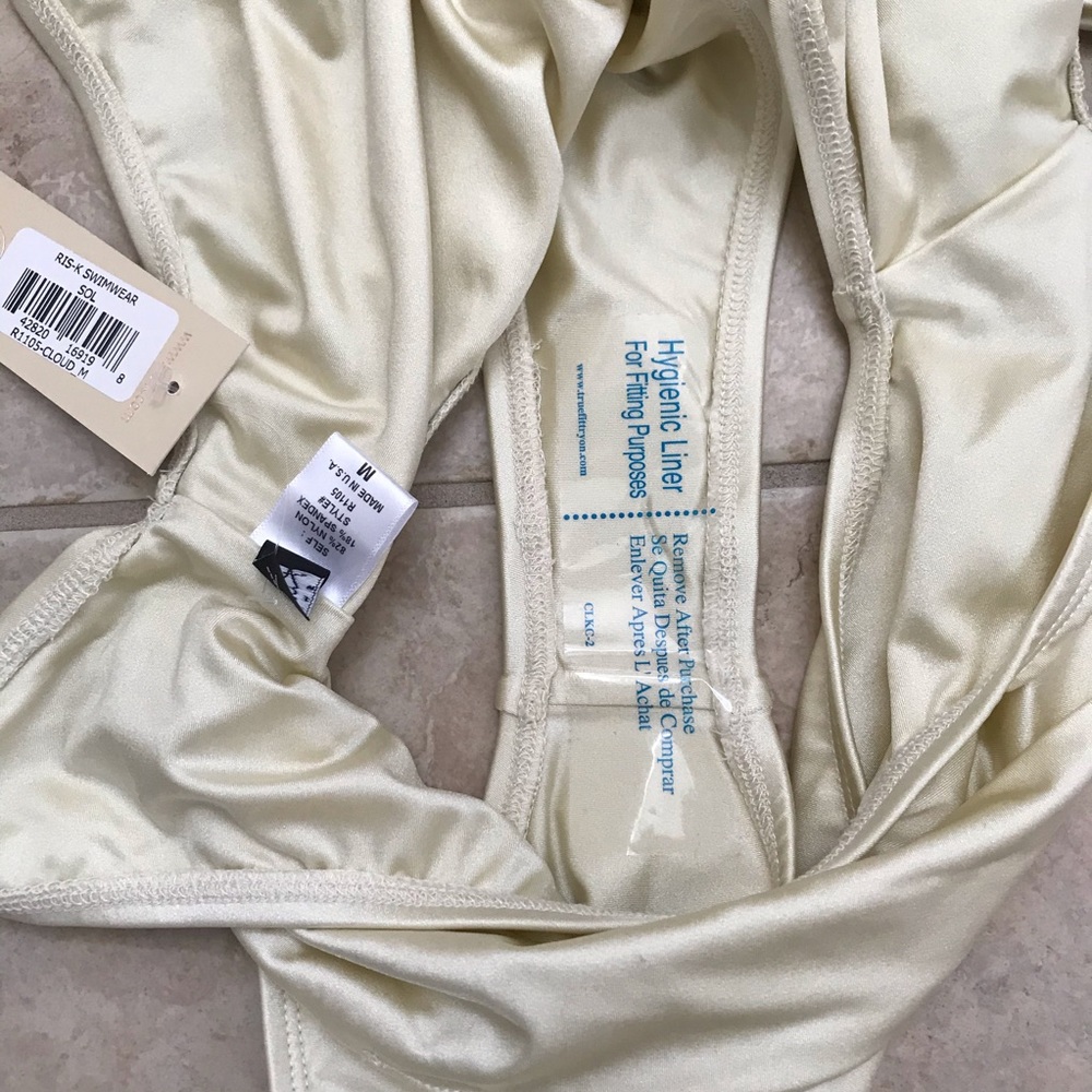 NWT Ris-K Cream One-Piece Bathing Suits Size M - Picture 8 of 8